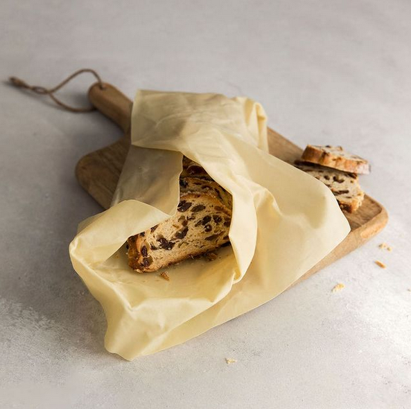 Großes  nachhaltig hergestelltes Bienenwachstuch in Natur/Beige,perfekt geeignet für ganze Brotlaibe,Salatköpfe oder Bleche.